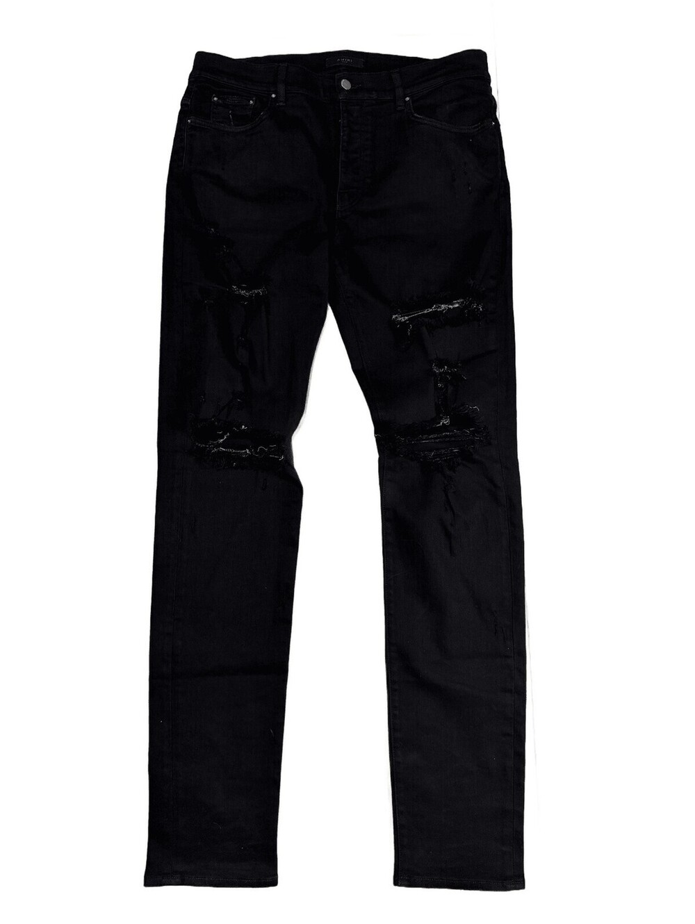 Amiri Thrasher Distressed Skinny Jeans Black Mens Size 38